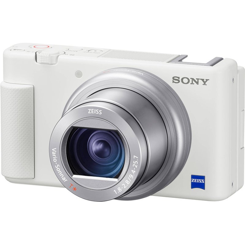 Sony ZV-1 Digital Camera (White) with Sony Vlogging Microphone (ECM-G1)  